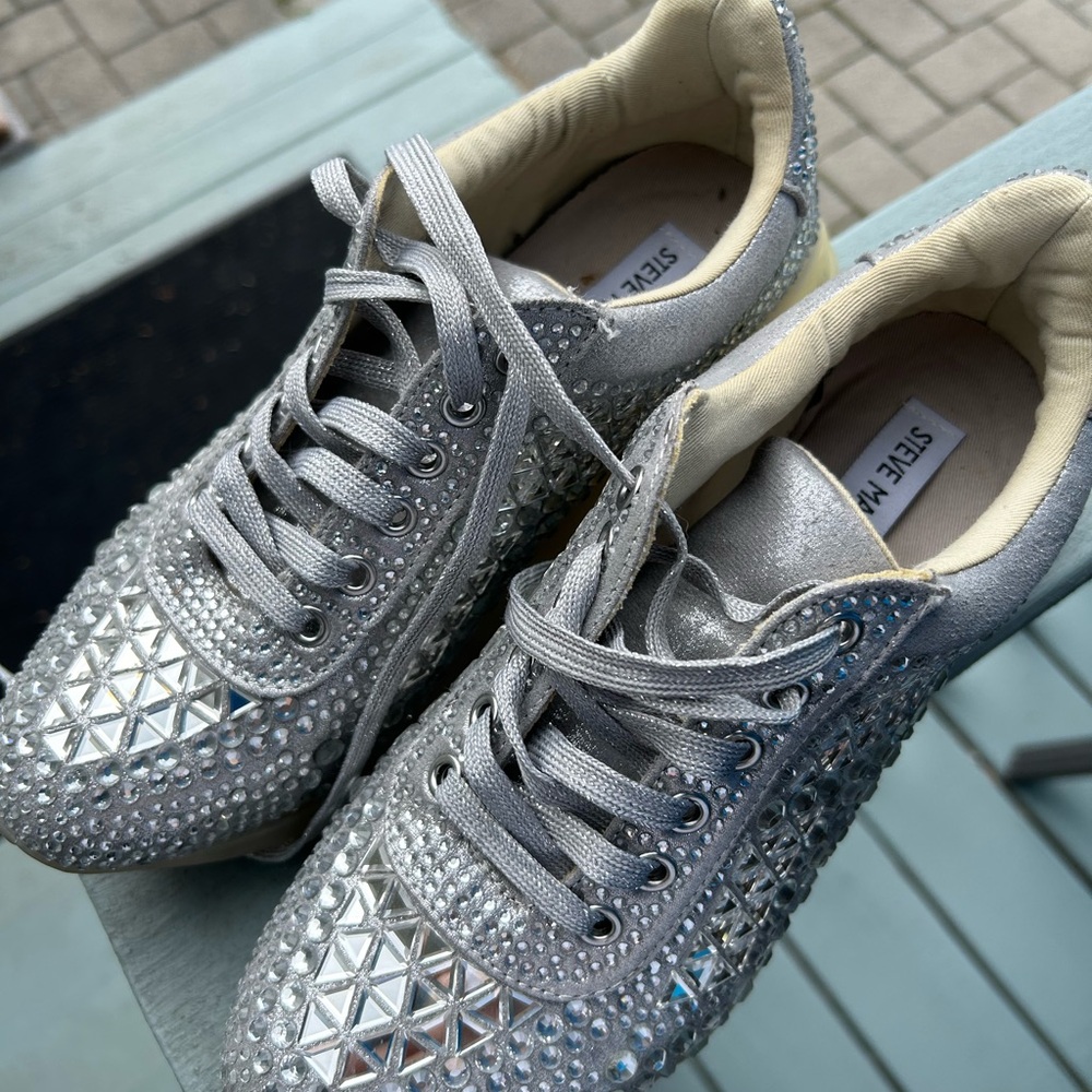 Steve Madden Silver Studded Sneakers